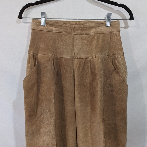 Vintage Tan Leather High Rise Giorgio St Angelo Pants/Trousers Size Small - Picture 5 of 10